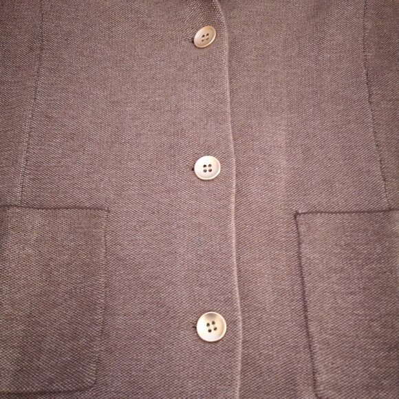 NWT Adrienne Vittadini Ladies Size Large Brown Straight Fit Knit Blazer - Picture 11 of 14